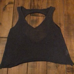 Sheer Knitted Top With Open Back